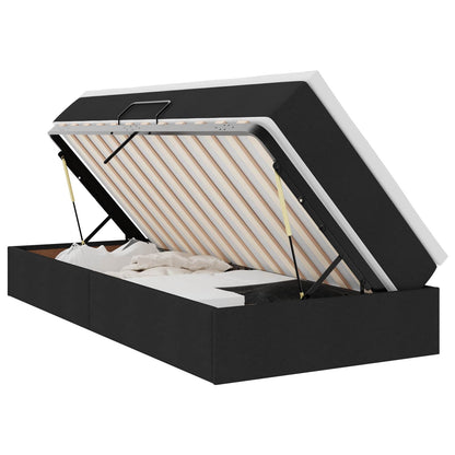 Letto con contenitore e materasso Nero 90 x 200 cm Poliestere