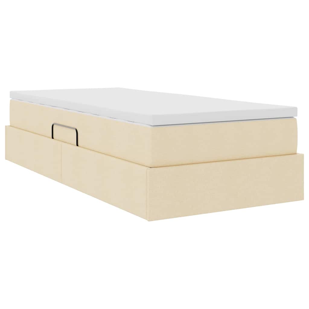 Letto con contenitore e materasso Crema 90 x 200 cm Poliestere