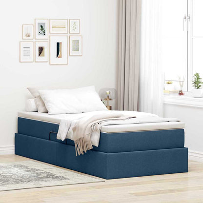 Letto con contenitore e materasso Blu 90 x 200 cm Poliestere