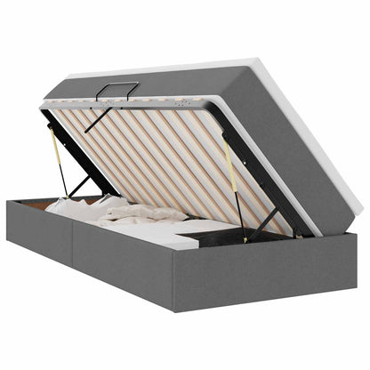Letto con contenitore e materasso Grigio scuro 100 x 200 cm