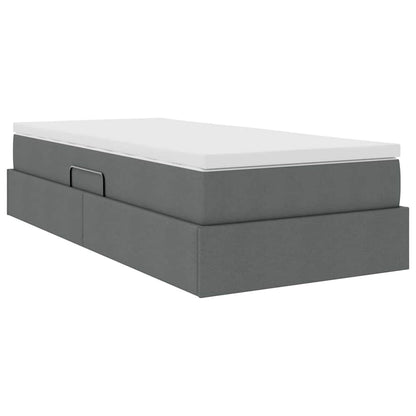 Letto con contenitore e materasso Grigio scuro 100 x 200 cm