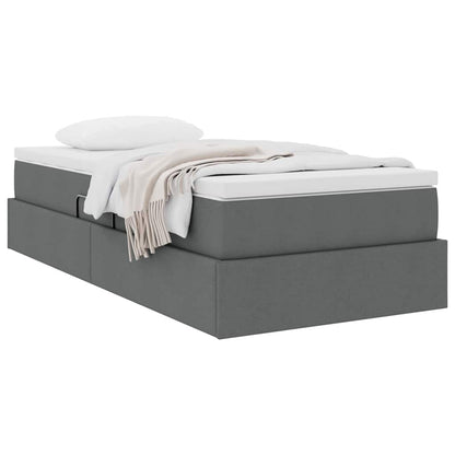 Letto con contenitore e materasso Grigio scuro 100 x 200 cm
