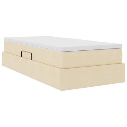 Letto con contenitore e materasso Crema 100 x 200 cm Poliestere