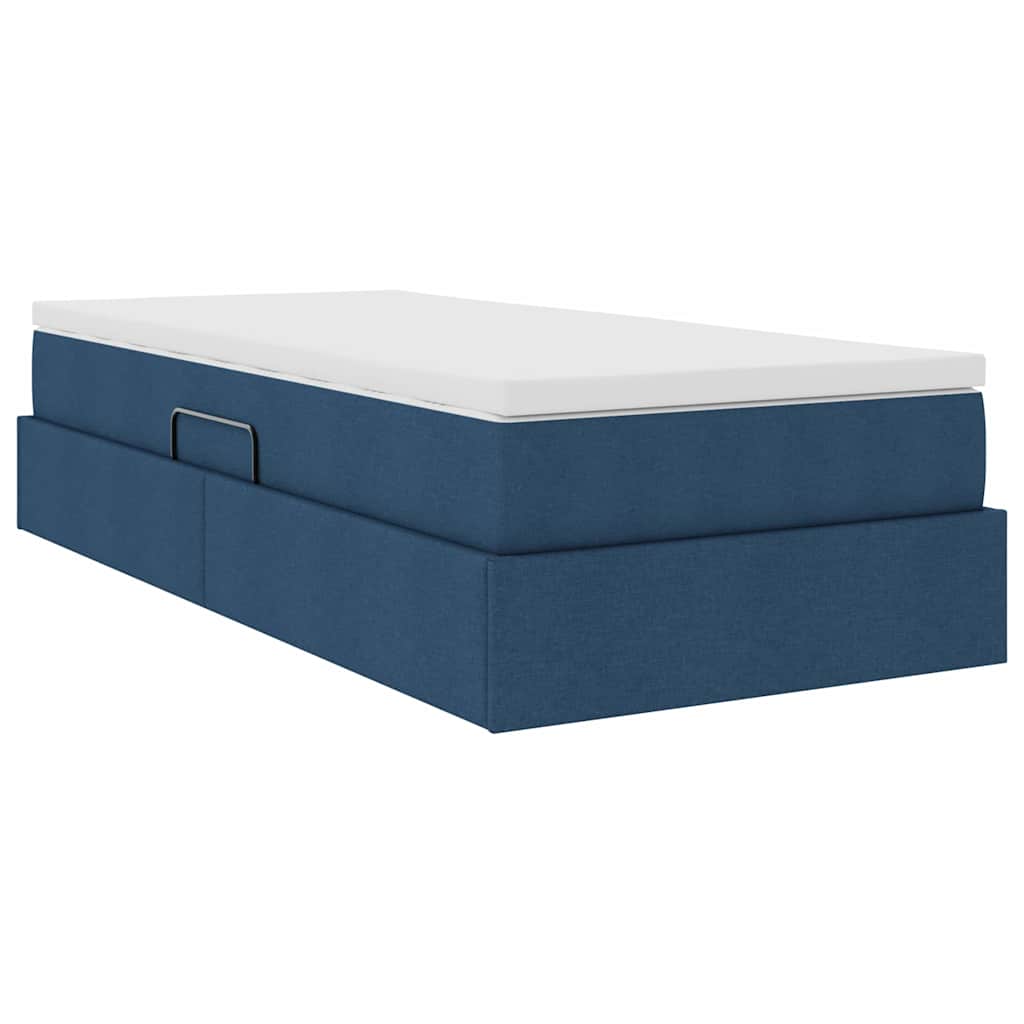 Letto con contenitore e materasso Blu 100 x 200 cm Poliestere