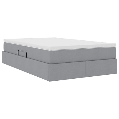 Letto con contenitore e materasso Grigio chiaro 120 x 190 cm