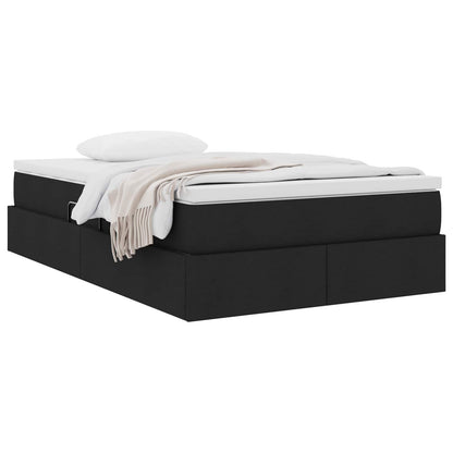 Letto con contenitore e materasso Nero 120 x 190 cm Poliestere