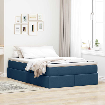 Letto con contenitore e materasso Blu 120 x 190 cm Poliestere