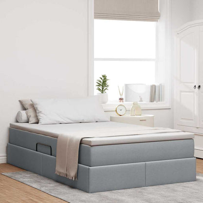 Letto con contenitore e materasso Grigio chiaro 120 x 200 cm
