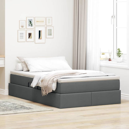 Letto con contenitore e materasso Grigio scuro 120 x 200 cm