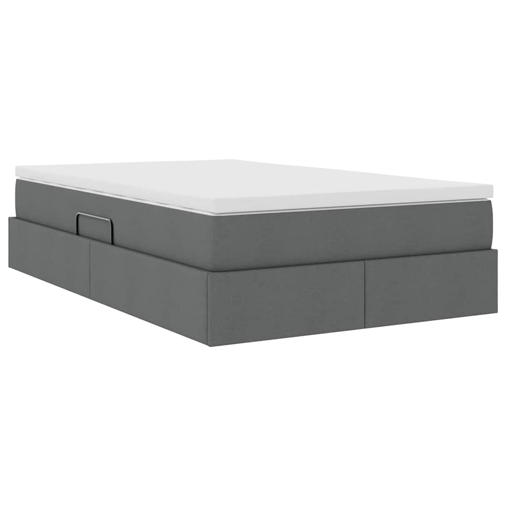 Letto con contenitore e materasso Grigio scuro 120 x 200 cm