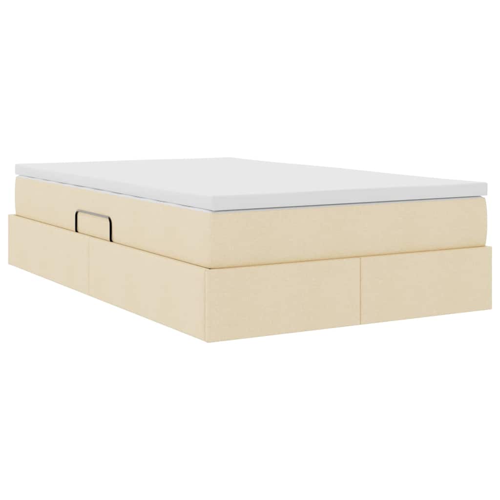 Letto con contenitore e materasso Crema 120 x 200 cm Poliestere