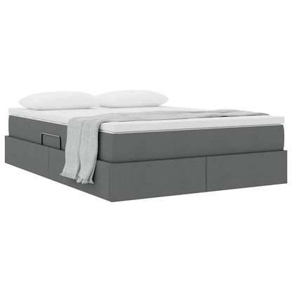 Letto con contenitore e materasso Grigio scuro 140 x 190 cm