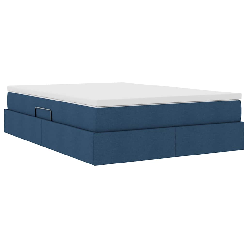 Letto con contenitore e materasso Blu 140 x 190 cm Poliestere