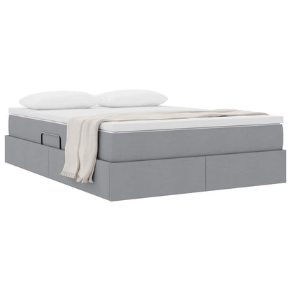 Letto con contenitore e materasso Grigio chiaro 140 x 200 cm