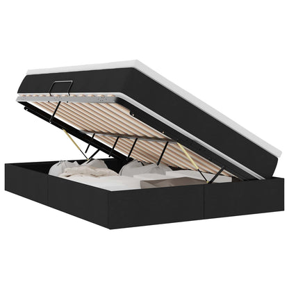 Letto con contenitore e materasso Nero 140 x 200 cm Poliestere