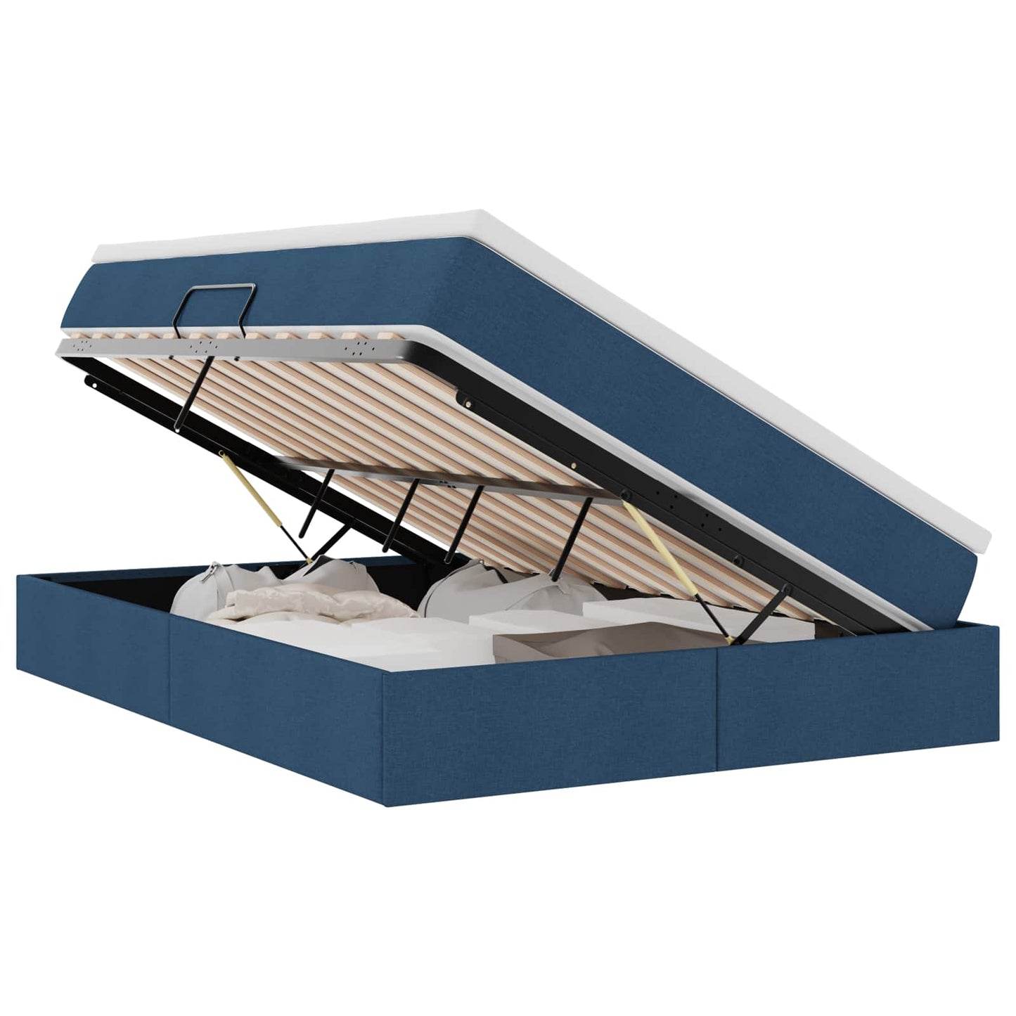 Letto con contenitore e materasso Blu 140 x 200 cm Poliestere