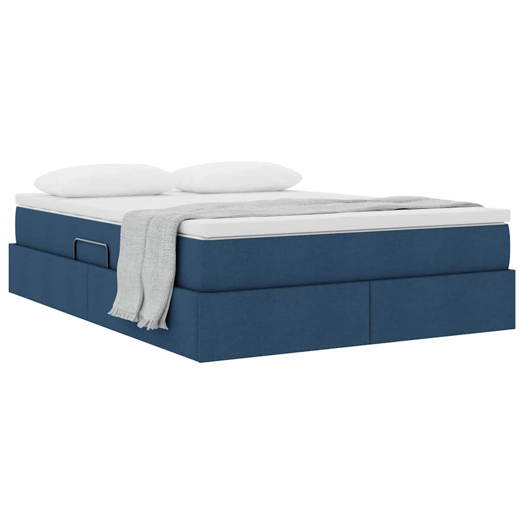 Letto con contenitore e materasso Blu 140 x 200 cm Poliestere