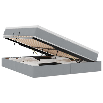 Letto con contenitore e materasso Grigio chiaro 160 x 200 cm