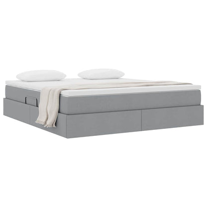 Letto con contenitore e materasso Grigio chiaro 160 x 200 cm