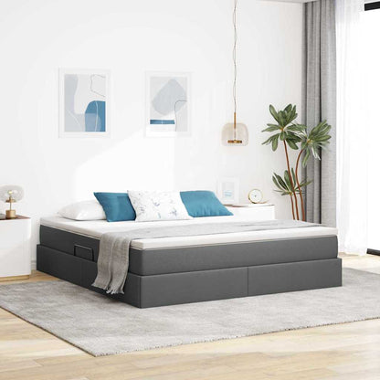 Letto con contenitore e materasso Grigio scuro 160 x 200 cm