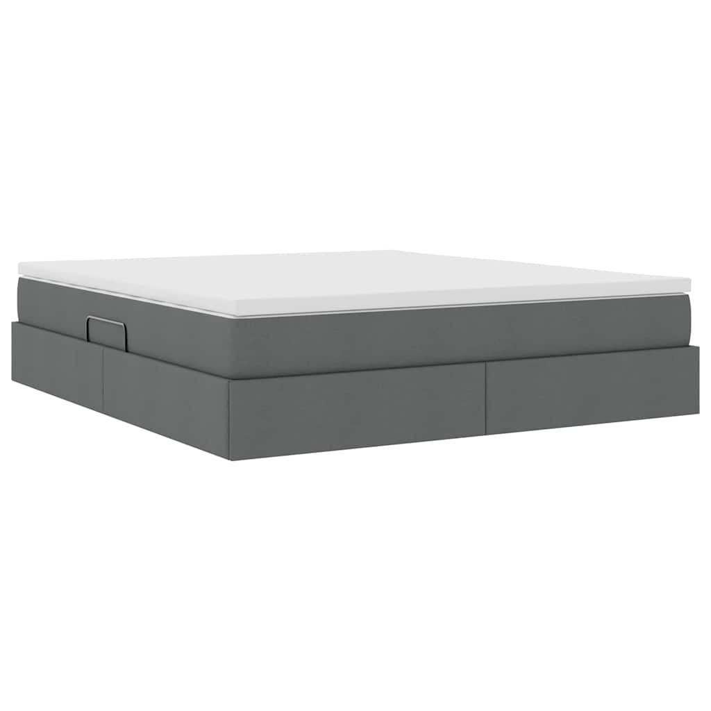 Letto con contenitore e materasso Grigio scuro 160 x 200 cm