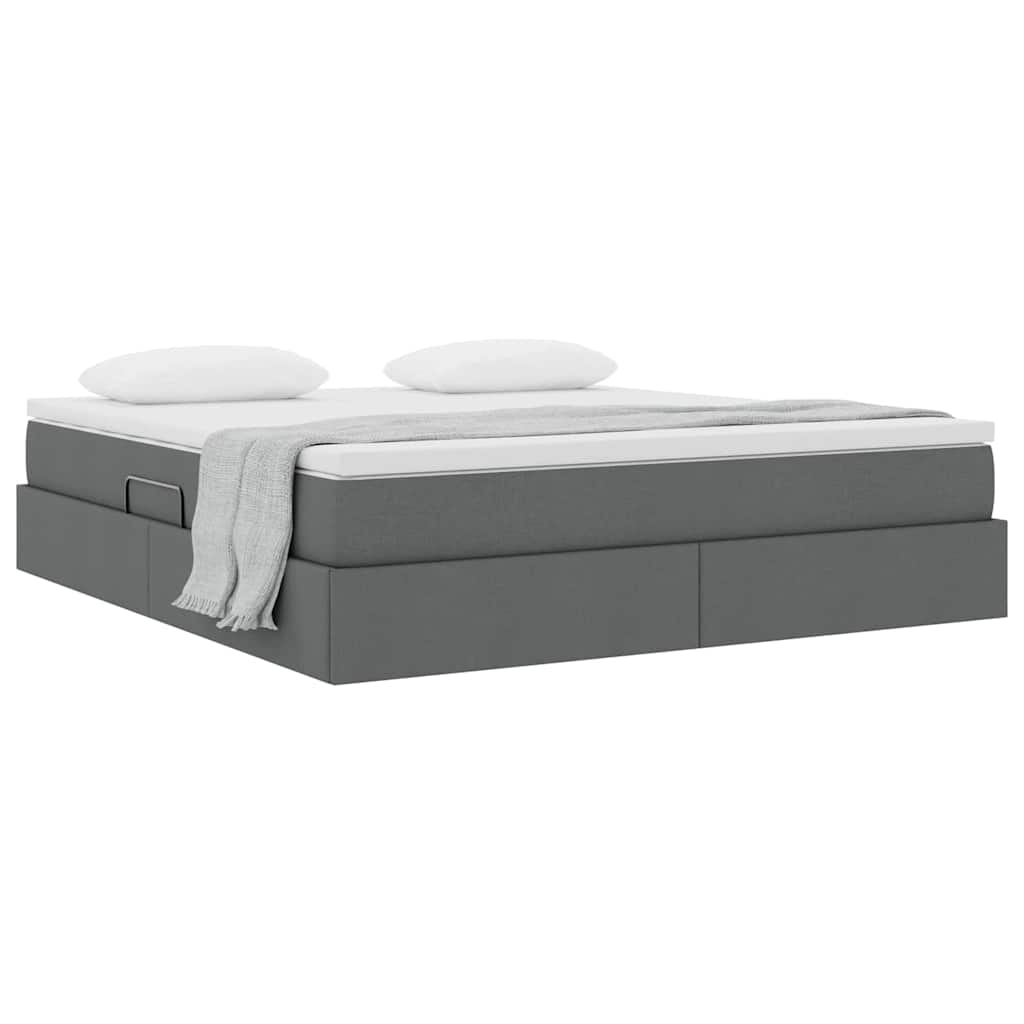 Letto con contenitore e materasso Grigio scuro 160 x 200 cm