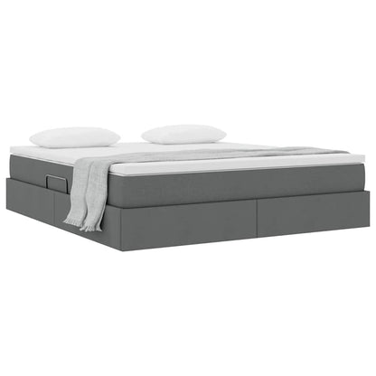 Letto con contenitore e materasso Grigio scuro 160 x 200 cm