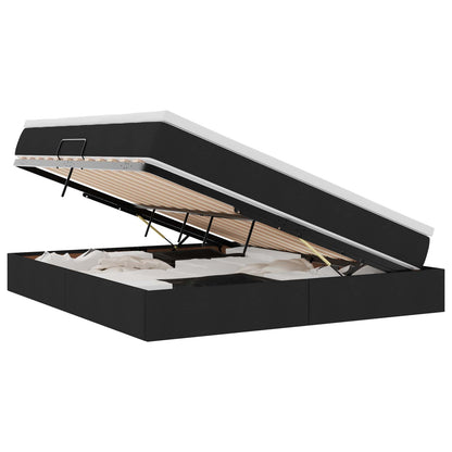 Letto con contenitore e materasso Nero 180 x 200 cm Poliestere