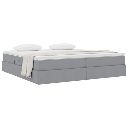 Letto con contenitore e materasso Grigio chiaro 200 x 200 cm