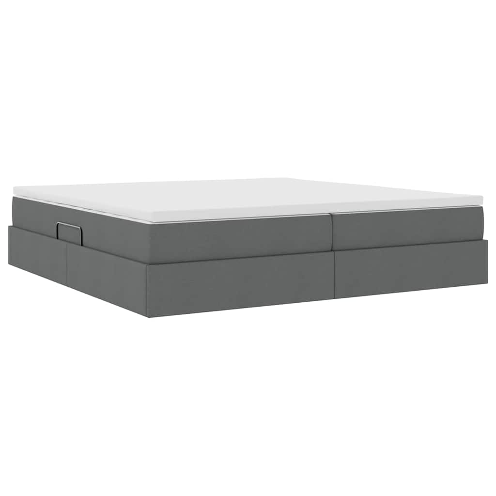 Letto con contenitore e materasso Grigio scuro 200 x 200 cm