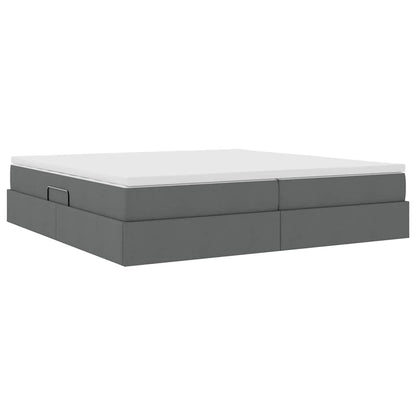 Letto con contenitore e materasso Grigio scuro 200 x 200 cm
