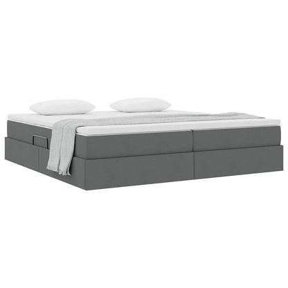 Letto con contenitore e materasso Grigio scuro 200 x 200 cm
