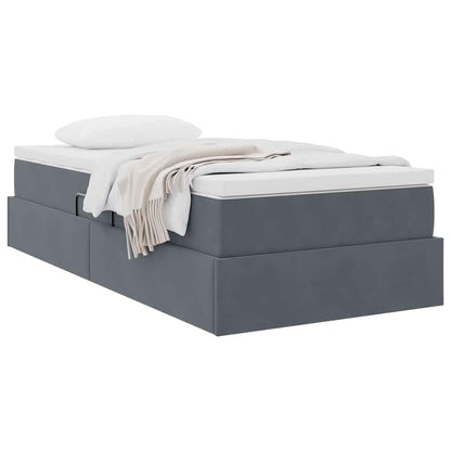 Letto con contenitore e materasso Grigio scuro 90 x 190 cm