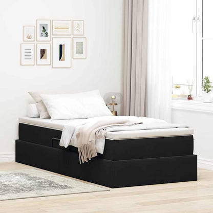 Letto con contenitore e materasso Nero 90 x 190 cm Velluto