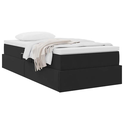 Letto con contenitore e materasso Nero 90 x 190 cm Velluto