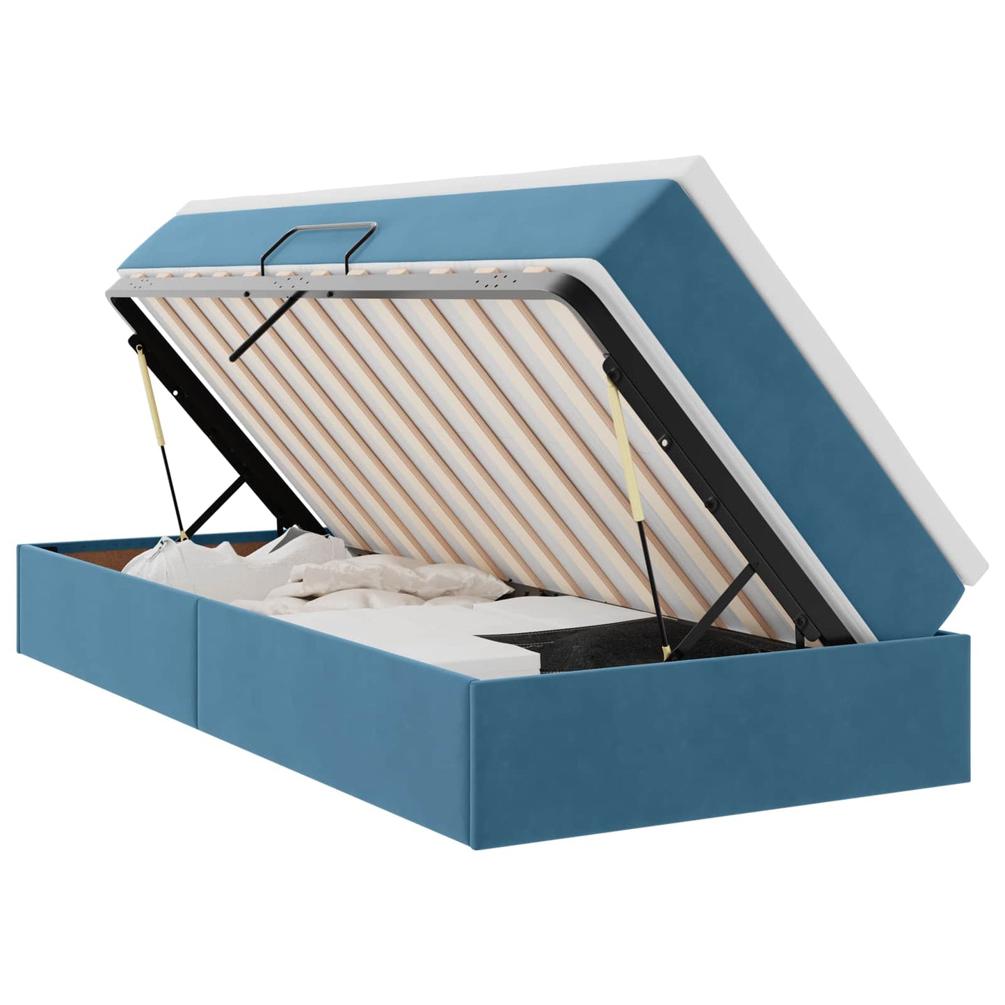 Letto con contenitore e materasso Blu Scuro 100 x 200 cm