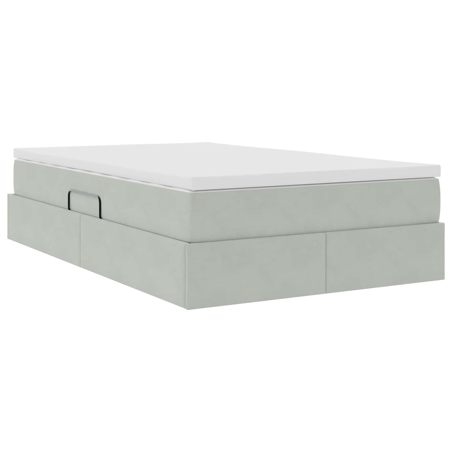 Letto con contenitore e materasso Grigio chiaro 120 x 190 cm