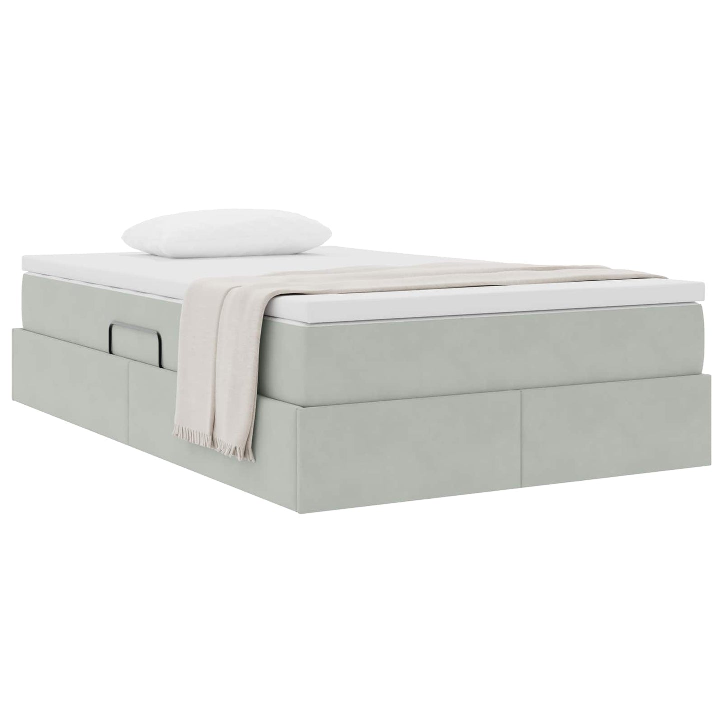 Letto con contenitore e materasso Grigio chiaro 120 x 190 cm