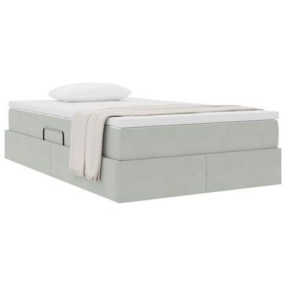 Letto con contenitore e materasso Grigio chiaro 120 x 190 cm