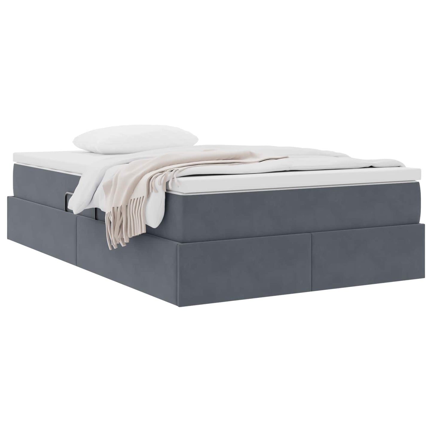Letto con contenitore e materasso Grigio scuro 120 x 190 cm