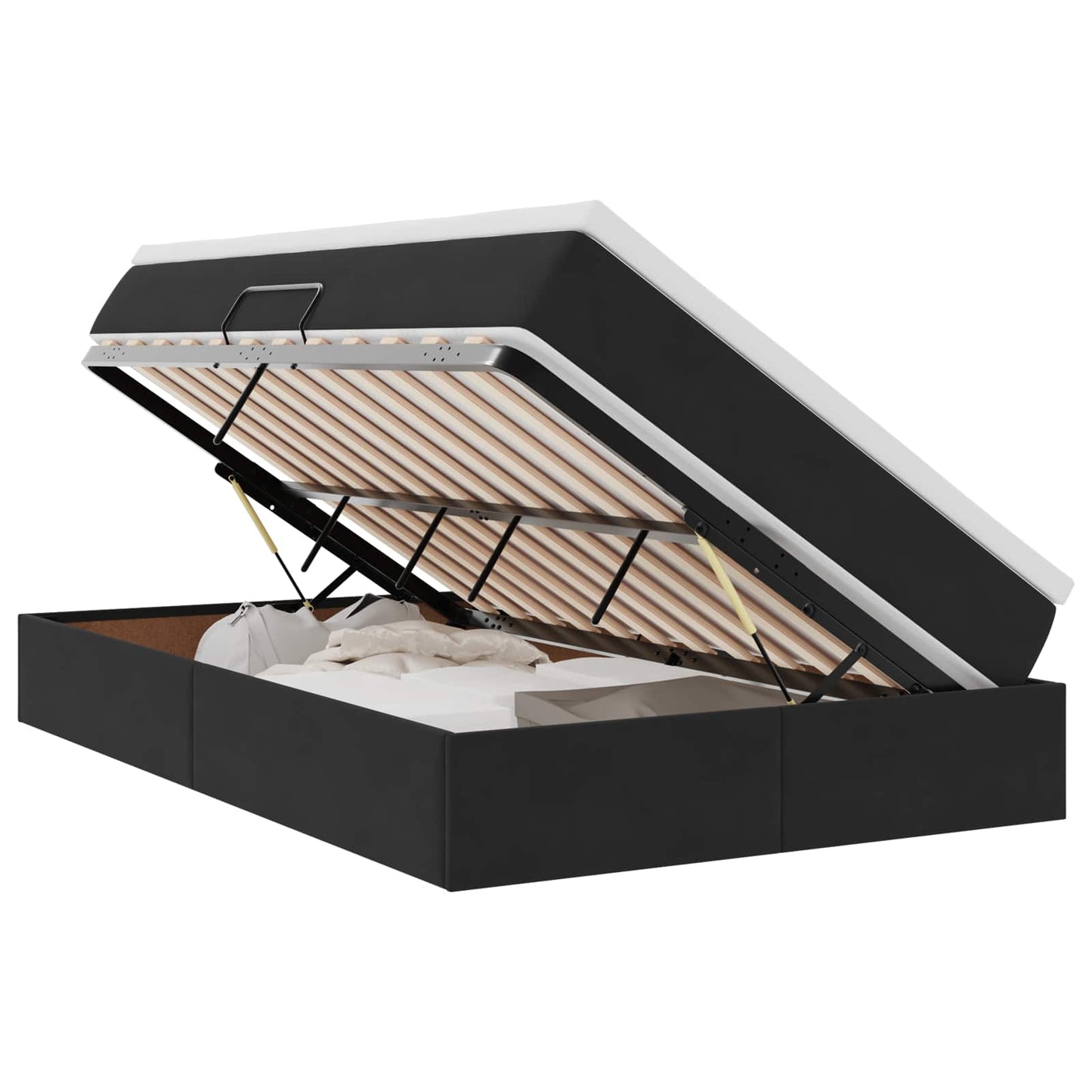 Letto con contenitore e materasso Nero 120 x 190 cm Velluto