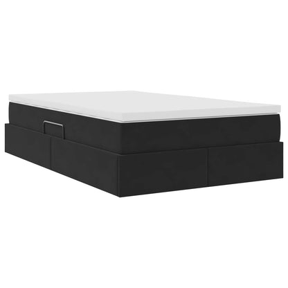 Letto con contenitore e materasso Nero 120 x 190 cm Velluto