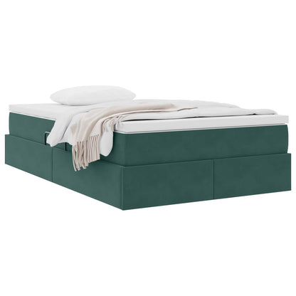Letto con contenitore e materasso Verde Scuro 120 x 190 cm