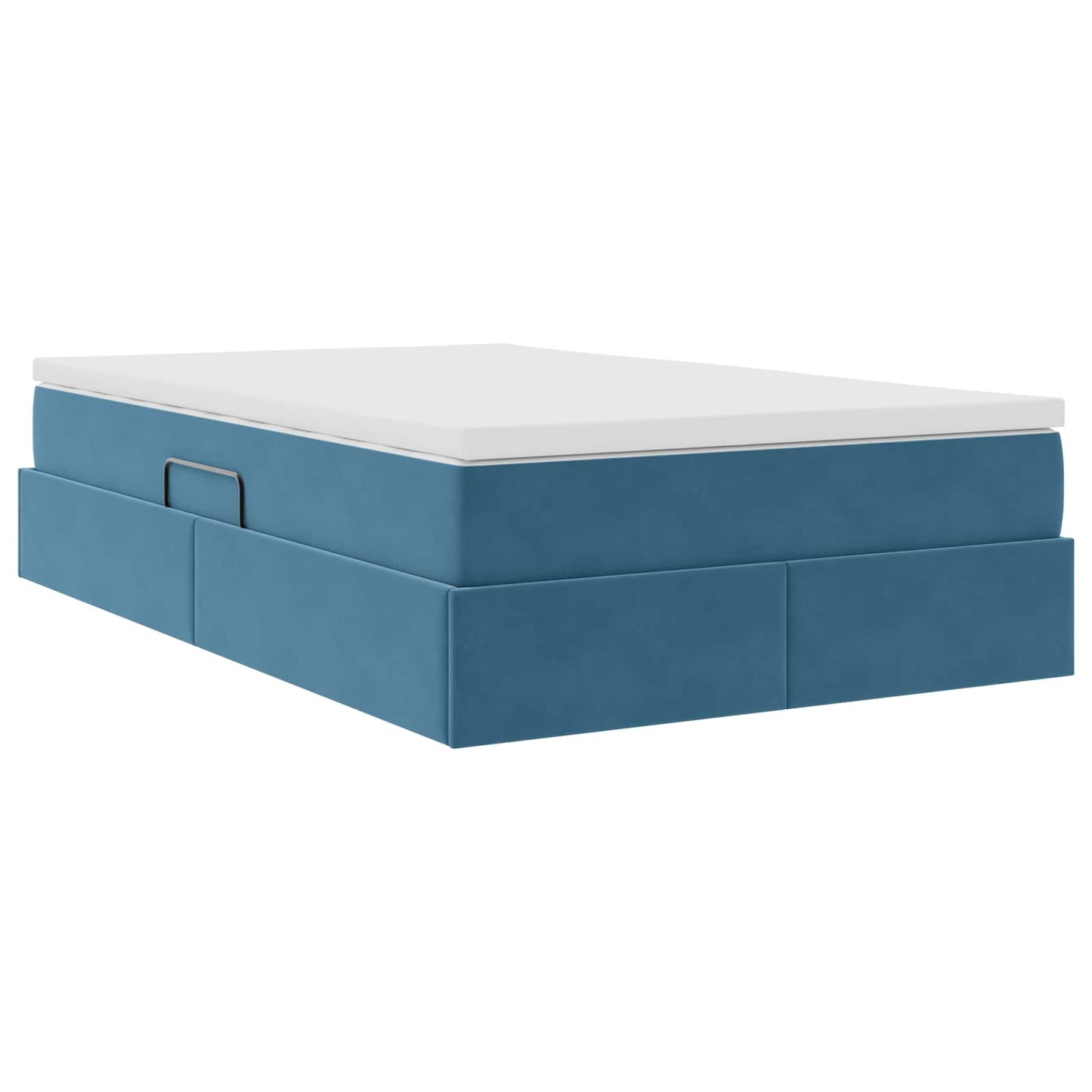 Letto con contenitore e materasso Blu 120 x 190 cm Velluto