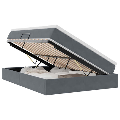 Letto con contenitore e materasso Grigio scuro 140 x 200 cm