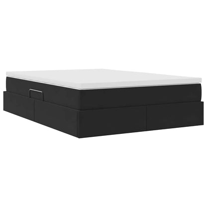 Letto con contenitore e materasso Nero 140 x 200 cm Velluto