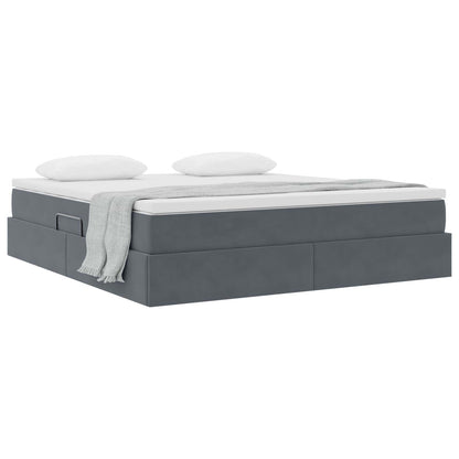 Letto con contenitore e materasso Grigio scuro 180 x 200 cm