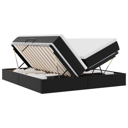Letto con contenitore e materasso Nero 180 x 200 cm