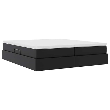 Letto con contenitore e materasso Nero 180 x 200 cm