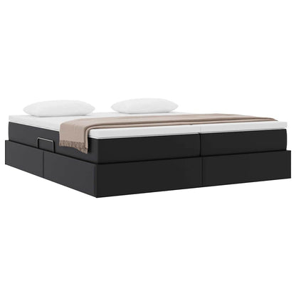 Letto con contenitore e materasso Nero 180 x 200 cm